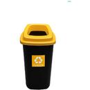 PLAFOR Cos plastic reciclare selectiva, capacitate 28l, PLAFOR Sort - negru cu capac galben - plastic