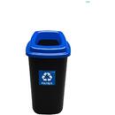 PLAFOR Cos plastic reciclare selectiva, capacitate 28l, PLAFOR Sort - negru cu capac albastru - hartie