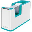 Leitz Dispenser banda adeziva LEITZ WOW, PS, banda inclusa, culori duale, alb-turcoaz