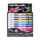 Artline Marker ARTLINE Decorite, varf flexibil (tip pensula), 10 culori metalizate/set + 1 folie magnetica n