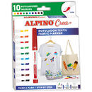 Alpino Set ALPINO Crea + TEXTILE marker, 10 culori/set