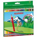 Alpino Creioane colorate cu guma, cutie carton, 24 culori/set, ALPINO Erasable