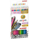 Alpino Creioane colorate, cutie carton, 12 culori/set (7 pastel + 5 metalizate), ALPINO Color Experience