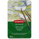 DERWENT Creioane acuarela DERWENT Academy, cutie metalica, 12 buc/set, diverse culori