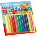 Alpino Plastilina standard, 10 + 2 neon x 17 gr./blister, ALPINO - 12 culori asortate