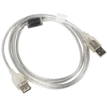 Lanberg CA-USBE-12CC-0018-TR USB cable 1.8 m USB 2.0 USB A Transparent