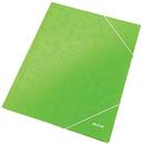 Mapa cu elastic LEITZ WOW, carton laminat, A4, 250 coli, verde