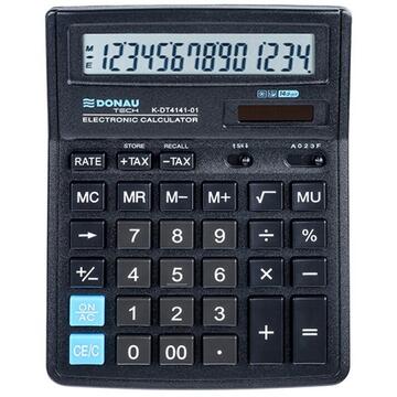 Calculator de birou Donau Tech Calculator de birou, 14 digits, 193 x 143 x 38 mm, DonauTech DT4141- negru