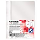Office Products Dosar plastic PP cu sina, cu gauri, grosime 100/170microni, 50 buc/set, Office Products - alb
