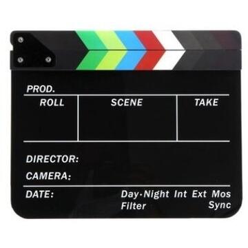 Clacheta Black-Color clapperboard din plexiglas pentru studio de filmare
