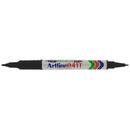 Artline Marker ARTLINE 041T, corp plastic, 2 capete, varfuri rotunde 0.4mm/1.0mm - negru