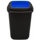PLAFOR Cos plastic reciclare selectiva, capacitate 90l, PLAFOR Quatro - negru cu capac albastru - hartie