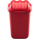 PLAFOR Cos plastic cu capac batant, pentru reciclare selectiva, capacitate 50l, PLAFOR Fala - rosu