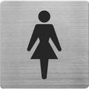 Alco Placuta cu pictograma ALCO, din otel inoxidabil, imprimate cu negru - toaleta femei