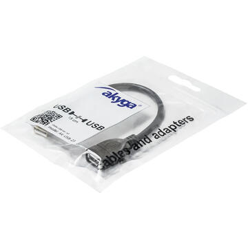 Akyga AK-USB-23 USB cable 0.15 m USB 2.0 USB A Black