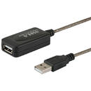 SAVIO SAVIO CL-130 USB active port extension 10m USB 2.0-A male USB 2.0-A female Black