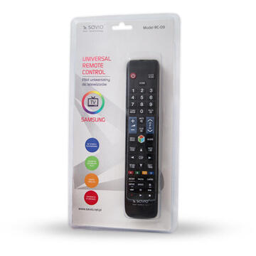 Telecomanda SAVIO Universal pentru SAMSUNG SMART TV RC-09,Infrarosu,Negru