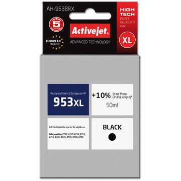 Activejet AH-953CRX ink for HP printer; HP 953XL L0S70AE replacement; Premium; 50 ml; black