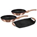 Set of frying pans + grill tray Berlinger Haus BH/1669 Metallic Line Rose Gold Edition