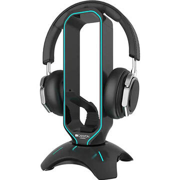 Accesoriu Canyon CND-GWH200B Gaming 3 in 1 Headset stand, Bungee and USB 2.0 hub