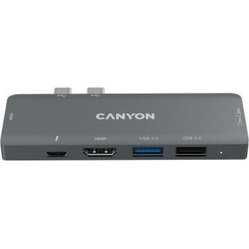 Canyon DS-5 7-in-1 Hub for a MacBook Grey
