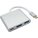 Akyga AKYGA HUB USB TYPE C/USB 3.0/USB C/HDMI AK-AD-57