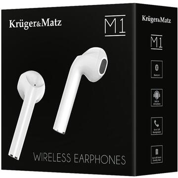 Kruger Matz Wireless Bluetooth 5.0 TWS M1 Alb