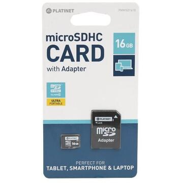 Card memorie MICRO SD CARD 16GB CLS 10 CU ADAPTOR PLATINET