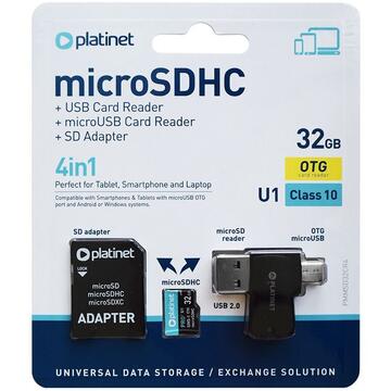 Card memorie PLATINET MICRO SD CARD 32GB OTG/CARD READER/ADAPTOR PL