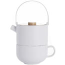 Bredemeijer Tea-for-one Umea white with Bamboo lid  142007