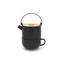 Bredemeijer Tea-for-one Umea black with Bamboo lid     142008