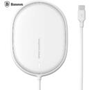 Baseus Light Qi 15W, compatibilitate smartphones, incarcare MagSafe Iphone 12/13, cablu Type-C la USB 1.5m inclus, alb