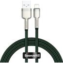 Cafule Metal, Fast Charging Data Cable pt. smartphone, USB la Lightning Iphone 2.4A, braided, 2m, verde
