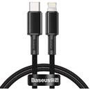 High Density Braided, Fast Charging Data Cable pt. smartphone, USB Type-C la Lightning Iphone PD 20W, braided, 2m, negru