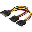 SAVIO SAVIO Power cable SATA 15 pin (M) – 2x SATA 15 pin (F) AK-17 Black, Red, White, Yellow