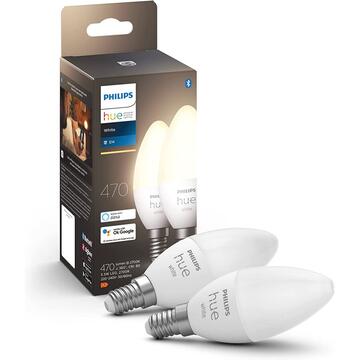 Philips Hue E14 double pack 2x470lm - White Amb.