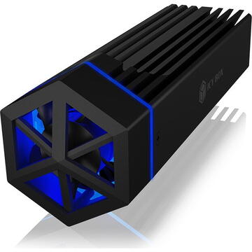 ICY BOX IB-1823MF-C31, drive housing (black, RGB lighting)