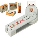 LINDY Lindy port lock 4pcs. - Code Orange
