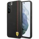 Ferrari Ferrari Husa Smooth and Carbon Effect Samsung Galaxy S22 Plus Negru