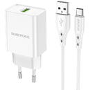 Borofone Borofone Incarcator Retea BN5 Sunlight White (QC 3.0, 18W, cablu USB la Type-C inclus)-T.Verde 0.1 lei/buc