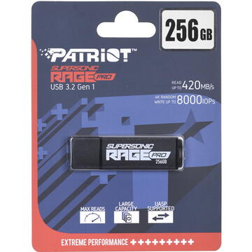 Memorie USB Patriot Memory PEF256GRGPB32U USB flash drive 256 GB USB Type-A 3.2 Gen 1 (3.1 Gen 1) Black