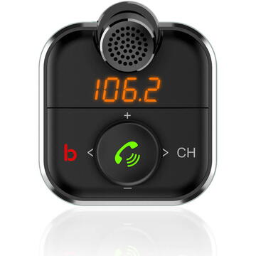 Modulator FM Savio TR-12 Car mp3 player and charger with Bluetooth 5.0 Black