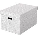 Cutie depozitare Esselte Home Recycled, carton, 51x35x30 cm, cu capac, 3 buc/set, alb