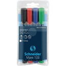 Schneider Permanent marker SCHNEIDER Maxx 133, varf tesit 1+4mm, 4 culori/set - (N, R, A, V)