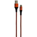 Grixx Cablu date GRIXX - USB-C to USB, impletit, lungime 1m - rosu/negru
