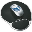 Mouse pad ESSELTE Silver, cu suport ergonomic pentru incheietura mainii, Lycra, negru