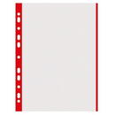 Folie protectie transparenta, cu margine color, 40 microni, 100 folii/set, DONAU - margine rosie