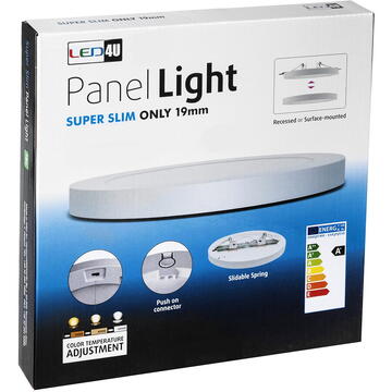 Panel plafon LED 7in1 podtynkowy natynkowy ultra slim 30W 3 kolory (WW, NW, CW) Led4U LD142 mikrofala wbudowany zasilacz