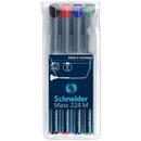 Schneider Universal permanent marker SCHNEIDER Maxx 224 M, varf 1mm, 4 culori/set - (N, R, A, V)