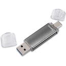 Hama "Laeta Twin" USB Flash Drive, USB 2.0, 32 GB, 10 MB/s, grey